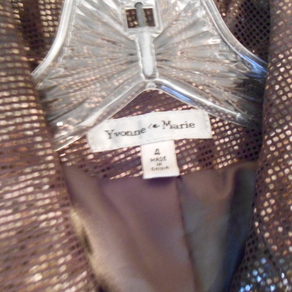 Yvonne Marie Shiny Bronze Suede Jacket - Picture 2 of 7